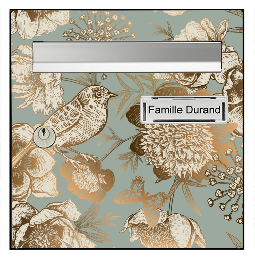 Sticker pour facade de boîte aux lettres, Oiseau d'or - Sticker