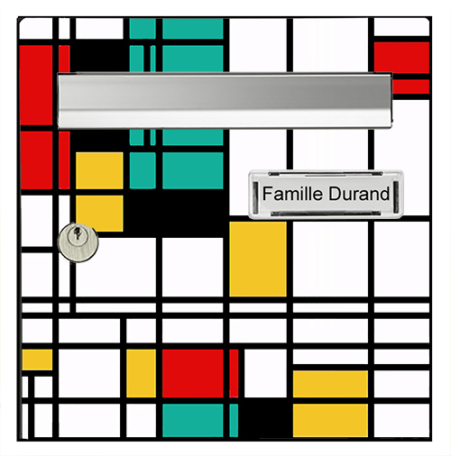 Sticker pour boîte aux lettres, Hommage à Mondrian