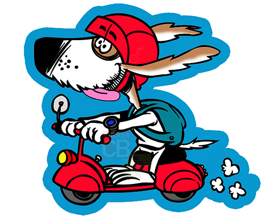 sticker-chien-scooter-stickercb