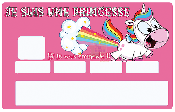 Stickers pour carte bancaire, Je suis une Princesse...