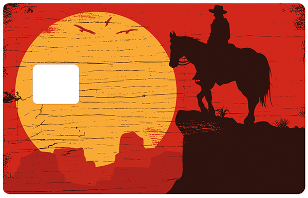 cowboy-horse-sunset-the-little-boutique-credit-card-sticker