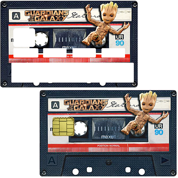 Stickers autocollant pour carte bancaire, La K7 de bébé GROOT, par