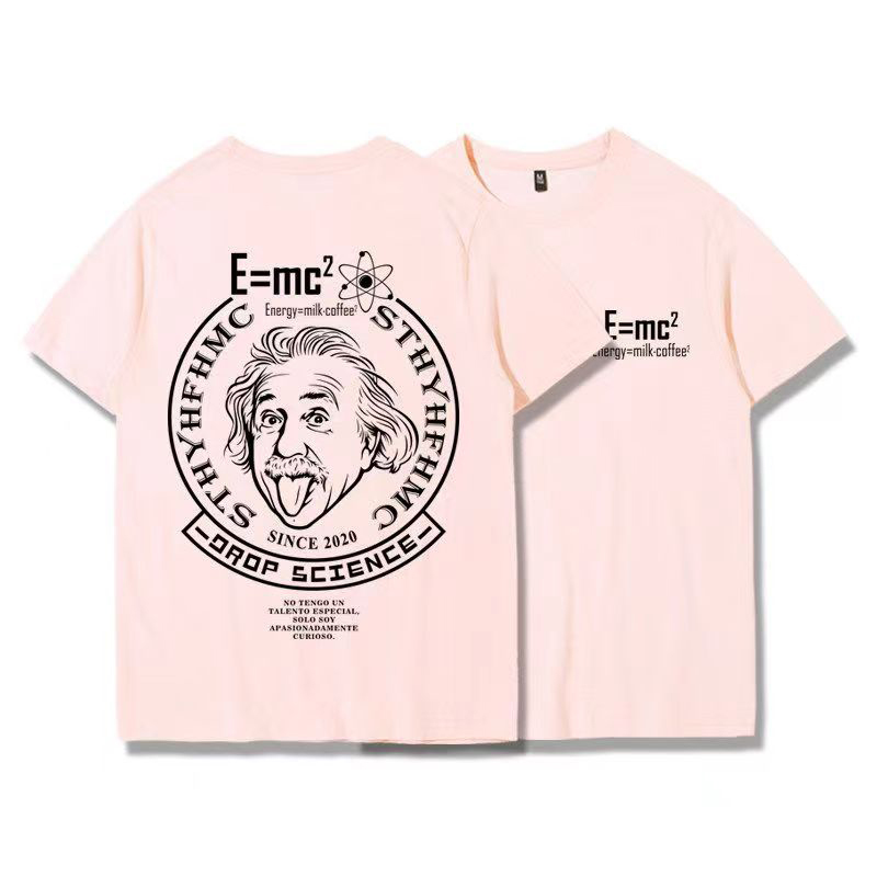 T-shirt-en-coton-dr-le-Einstein-pour-hommes-et-femmes-extra-large-imprim-au-dos