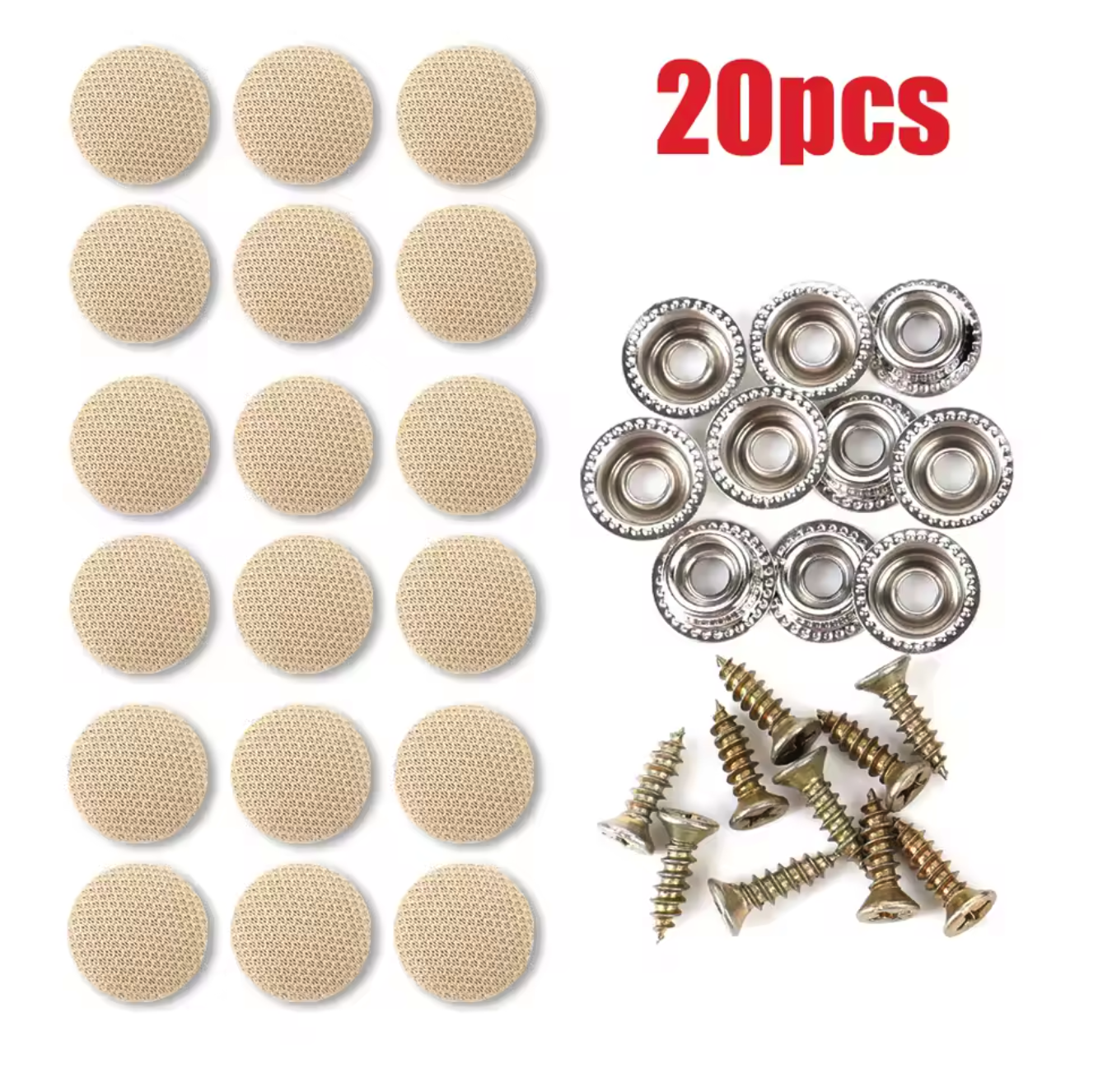 Kit De 50 Fixations Pour Ciel De Toit Voiture - Beige, Pour Réparation Garniture Intérieure