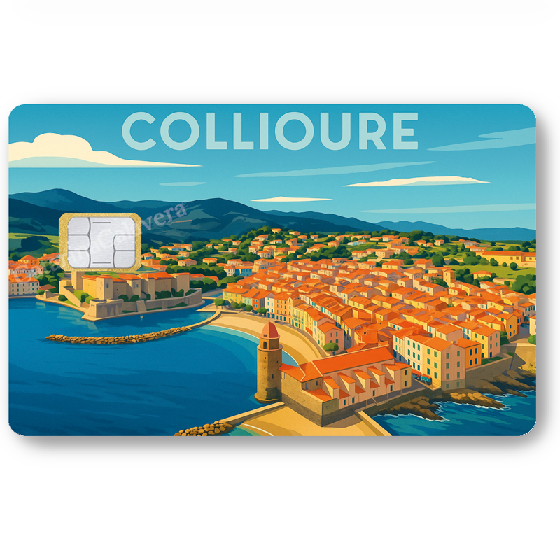 Collioure, Autocollant pour carte bancaire, Sticker pour carte bancaire, format US