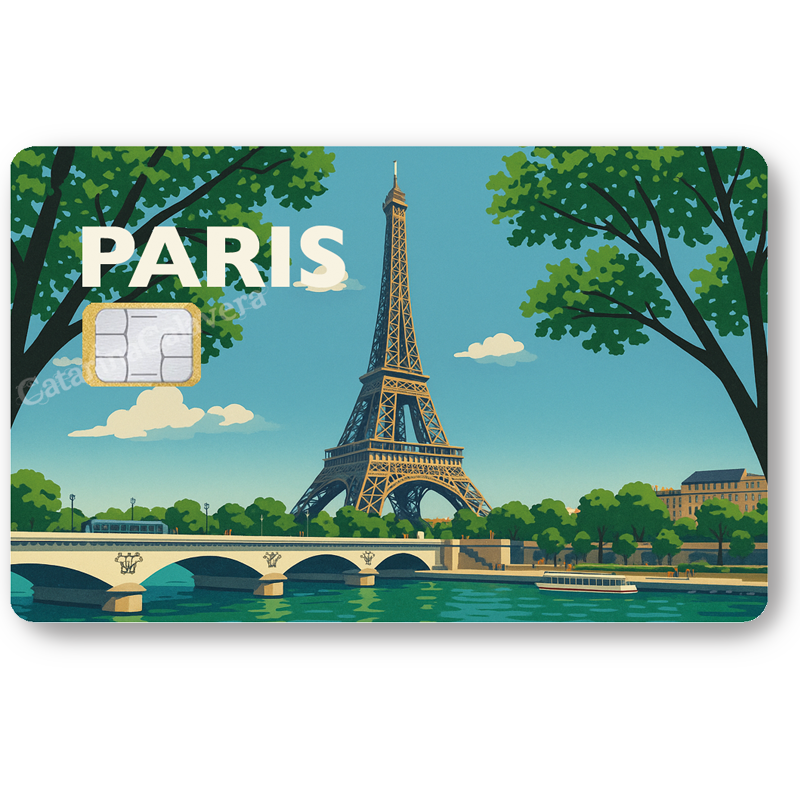 Paris, Autocollant pour carte bancaire, Sticker pour carte bancaire, format US
