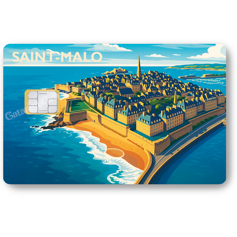 Saint-Malo, Autocollant pour carte bancaire, Sticker pour carte bancaire, format US