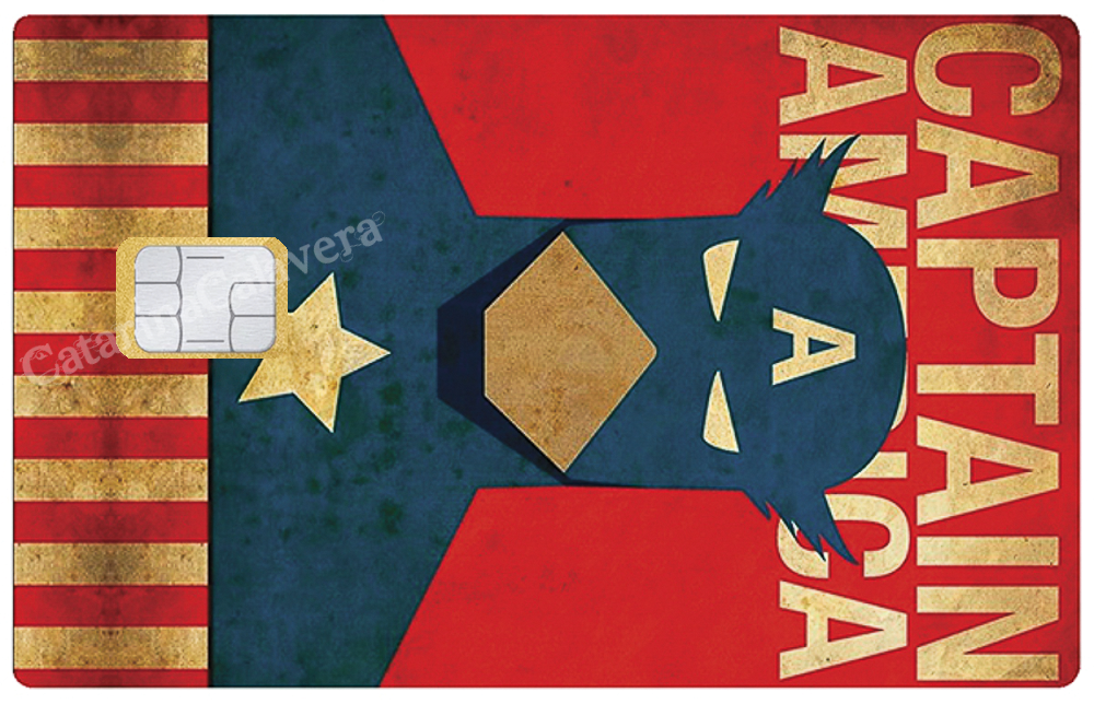 Autocollant pour carte bancaire, Sticker pour carte bancaire, Captain America tired, format US