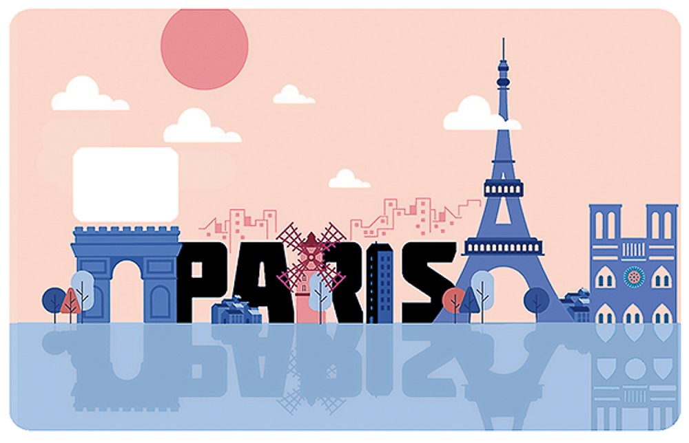 Grand Autocollant Mural Paris 2024 – Format 170x70cm (ibis)