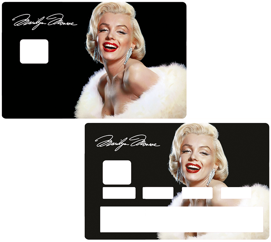 Autocollant pour carte bancaire, Sticker pour carte bancaire, Beautiful Marilyn Monroe