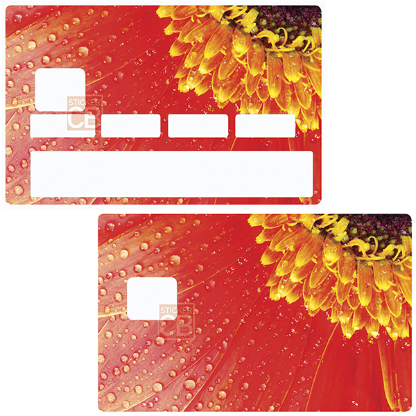 Autocollant pour carte bancaire, Stickers pour carte bancaire, Marguerite rouge