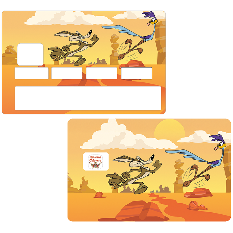 Autocollant pour carte bancaire, Stickers pour carte bancaire, Wild Coyote, Fan Art, édition limitée 100 ex.