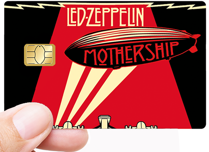Autocollant pour carte bancaire, Sticker pour carte bancaire, LED ZEPPELIN, édition limitée 100 ex