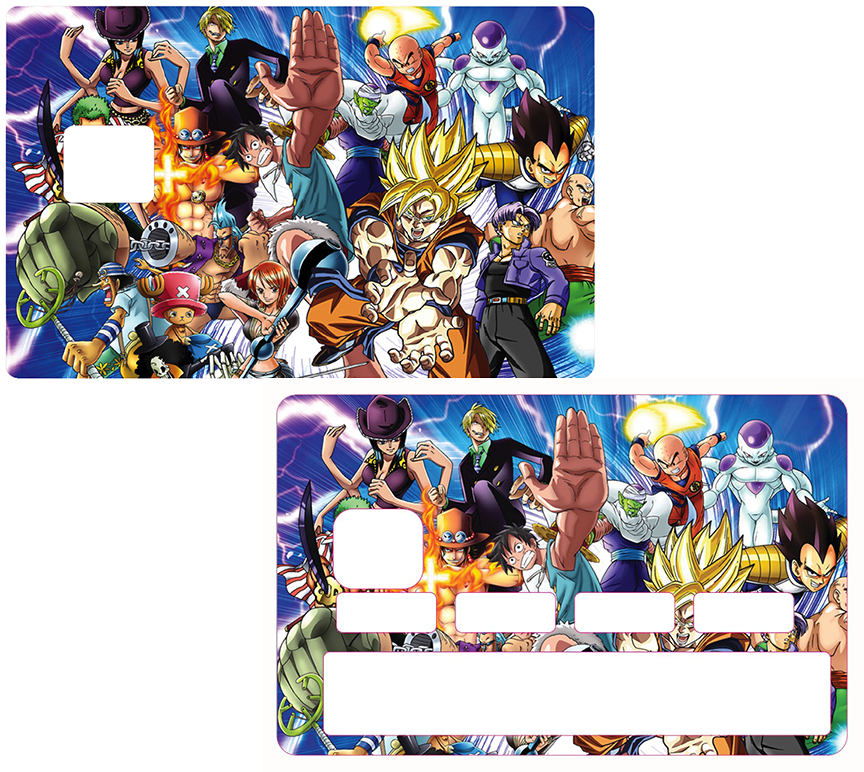 Autocollant pour carte bancaire, Sticker pour carte bancaire, Manga Family