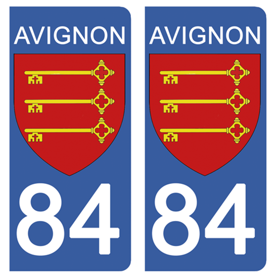 2 stickers pour plaque d\'immatriculation Auto, 84 blason du Vaucluse