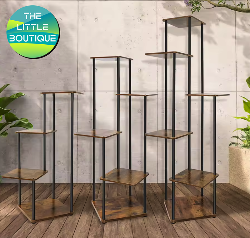 Support pour plantes en métal et bois – 4 / 5 / 6 niveaux