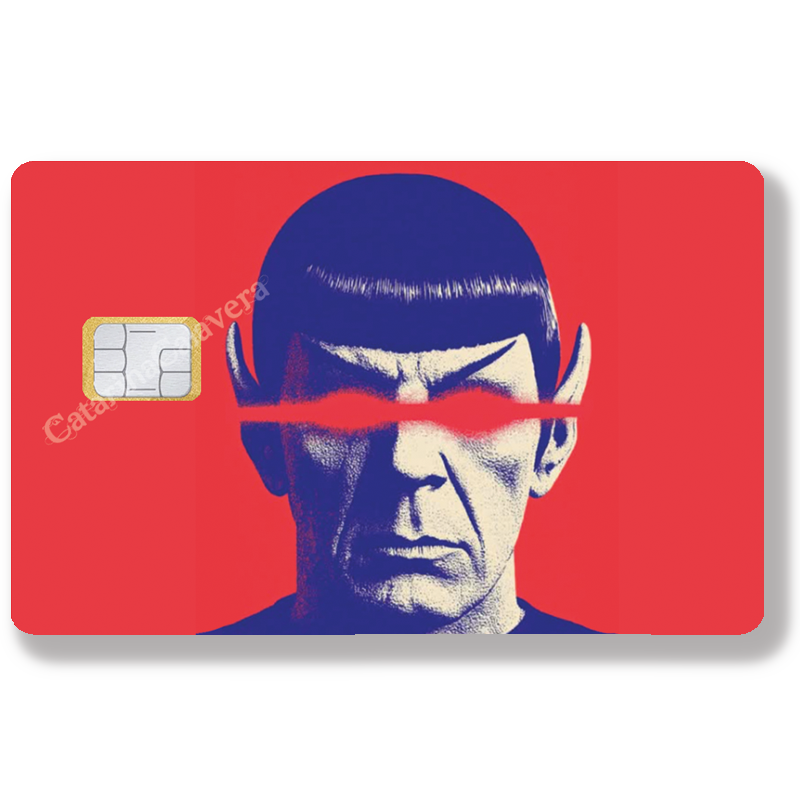 Sticker pour carte bancaire, Spock – disponible en deux formats.