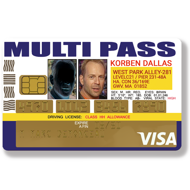 Sticker pour carte bancaire, KORBEN Multi Pass – Sticker pour carte bancaire, disponible en deux formats.