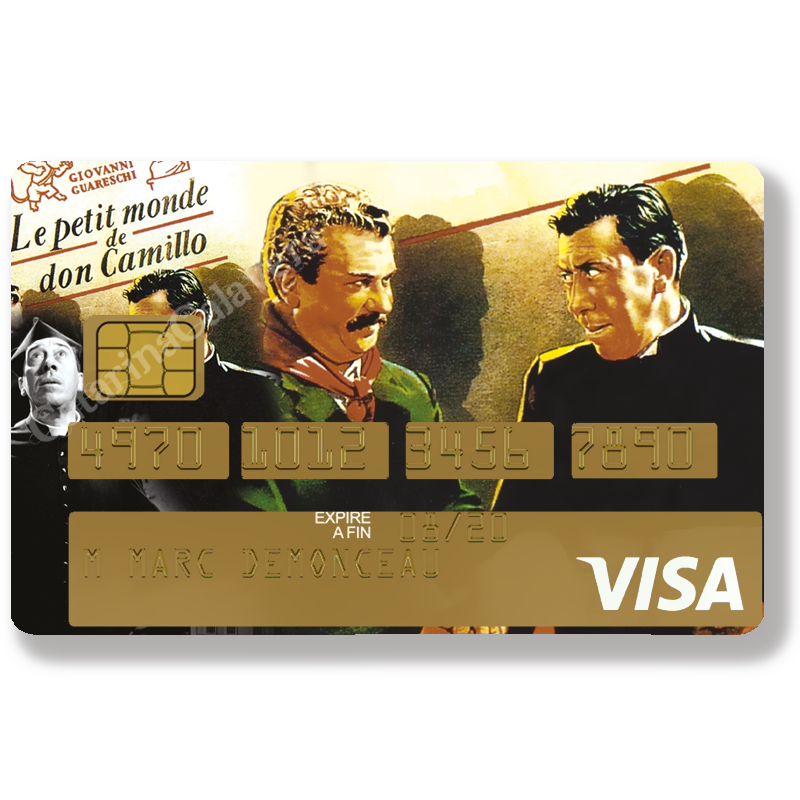 Autocollant pour carte bancaire, Sticker pour carte bancaire, Don Camillo, édition limitée 100 ex