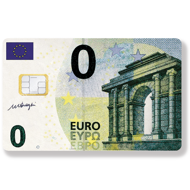 Sticker pour carte bancaire, 0 Euros, format US