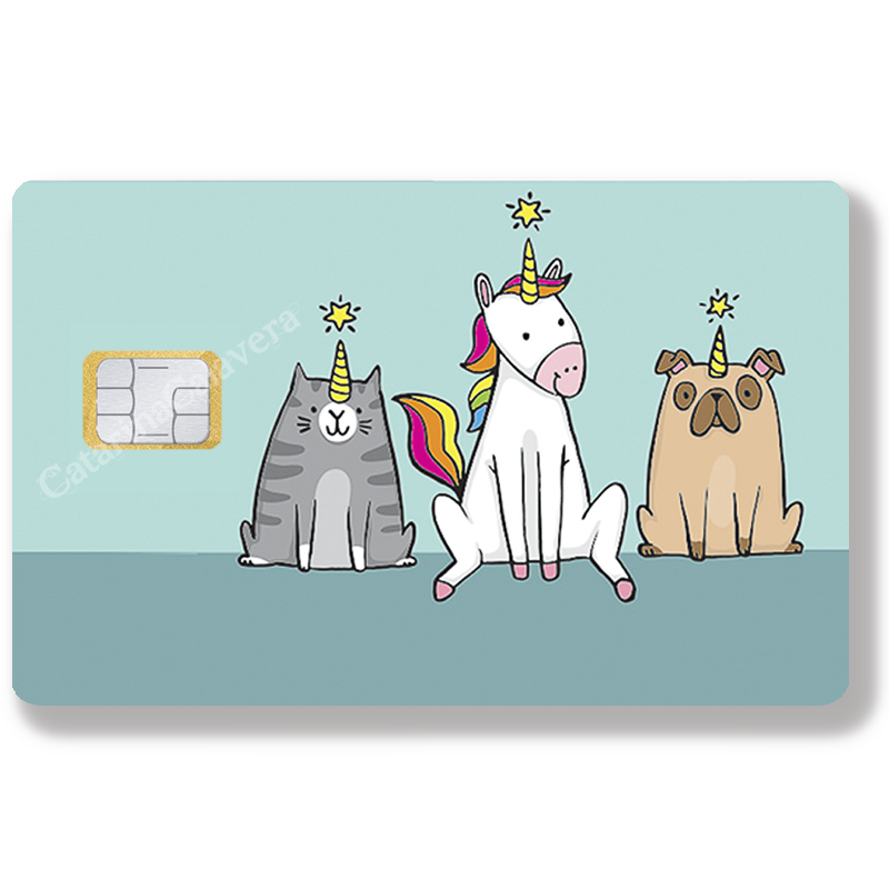 Autocollant pour carte bancaire, Sticker pour carte bancaire, Les licornes existent !