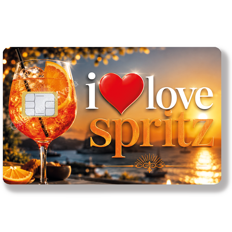 Sticker pour carte bancaire, Format US - I love Spritz