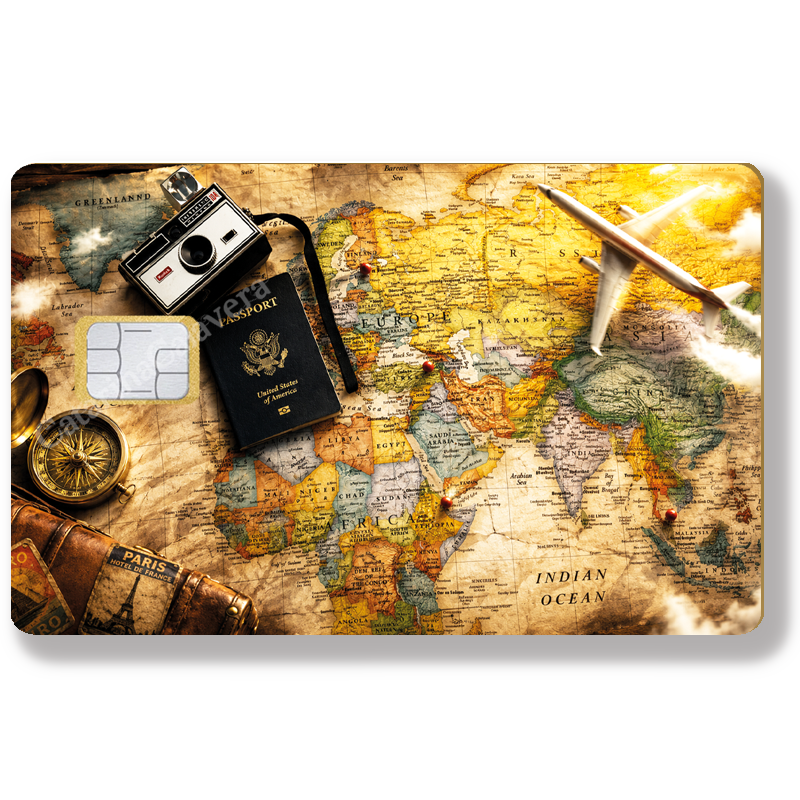 Sticker pour carte bancaire, La carte du voyageur