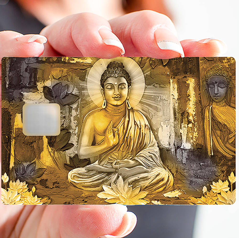 Sticker pour carte bancaire, Golden Buddha