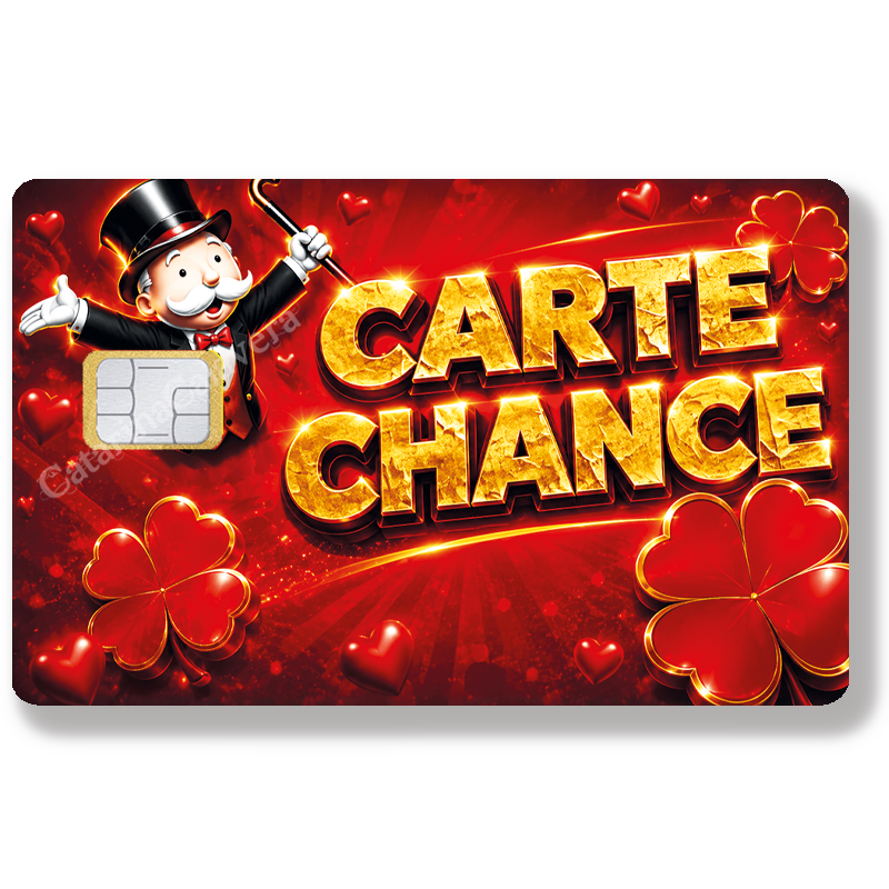 Sticker pour carte bancaire, carte Chance
