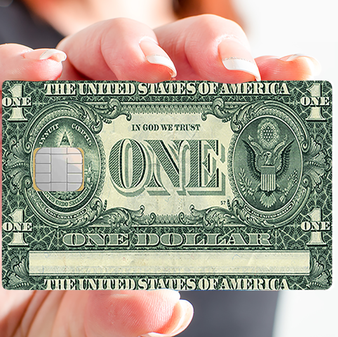 Sticker pour carte bancaire, One dollar