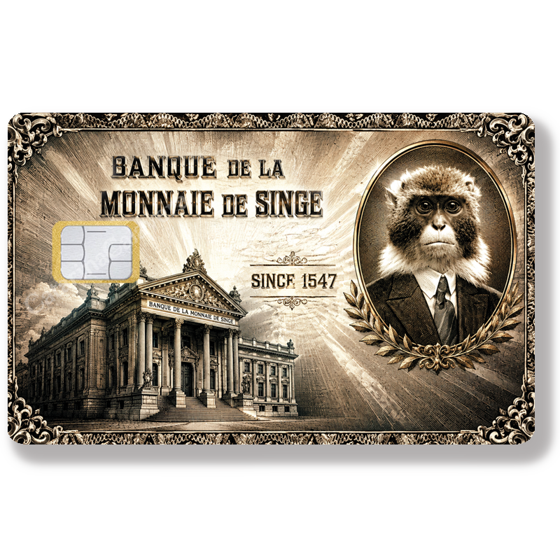 Sticker pour carte bancaire, Format US - Banque de la monnaie de singe
