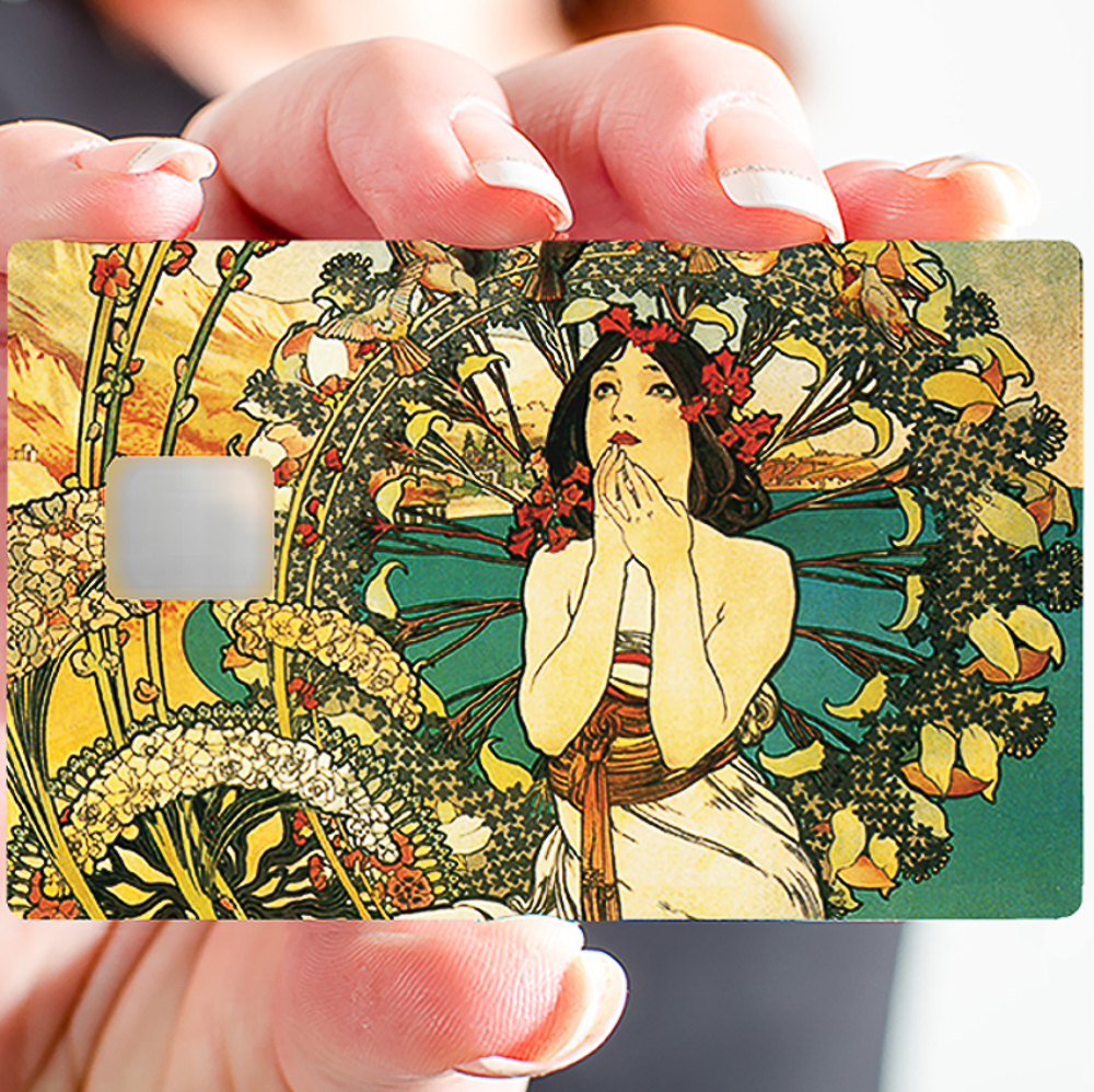 Sticker pour carte bancaire, la Femme Art Deco