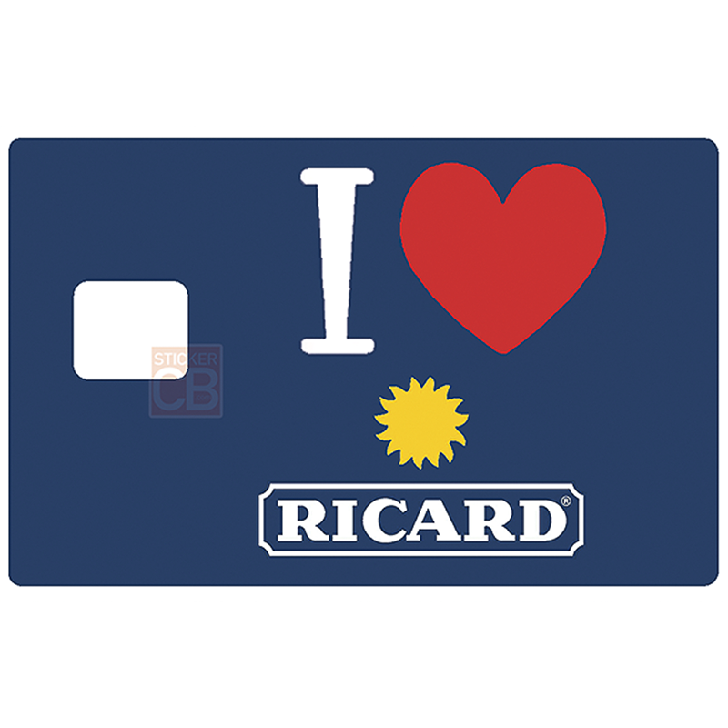 Sticker pour carte bancaire, I Love Ricard