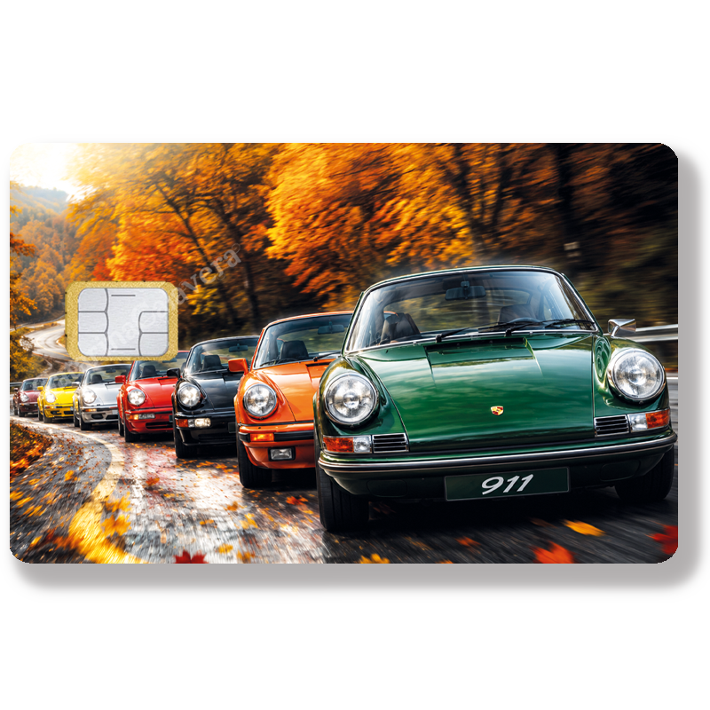 Sticker pour carte bancaire,  Tribute to Porsche 911 collection, édition limitée 100 ex