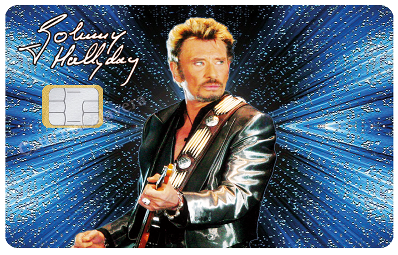 Sticker pour carte bancaire, Tribute to Johnny Hallyday, 2 éme edit. limitée 300 ex, 1 sur 300