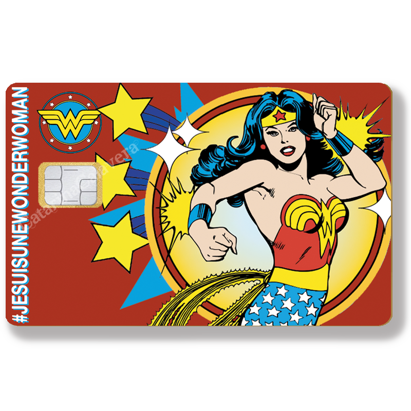 Sticker pour carte bancaire, Je suis une Wonder Woman