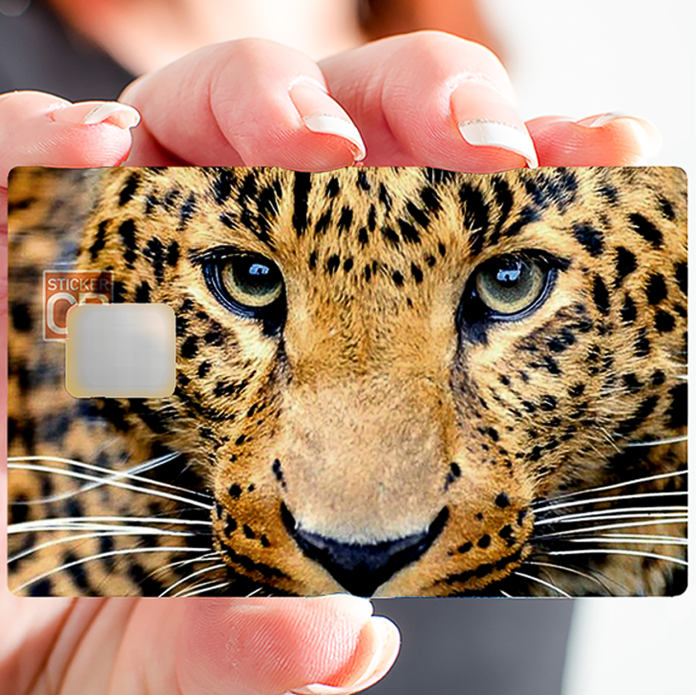 Sticker pour carte bancaire, le leopard