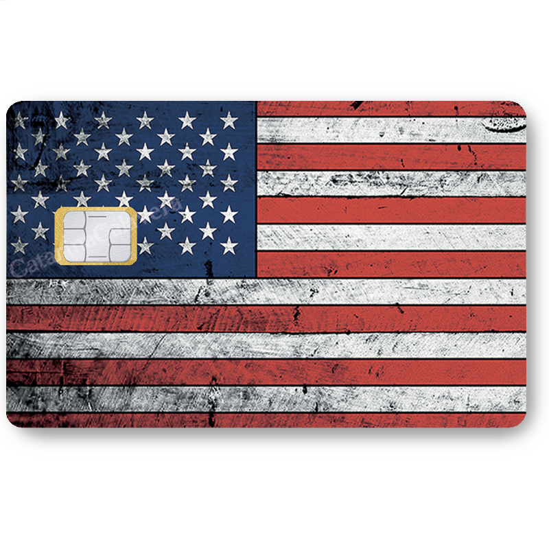 Sticker pour carte bancaire, Used American Flag