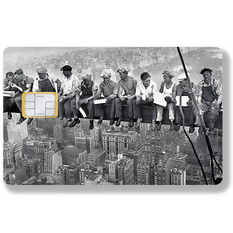 Sticker pour carte bancaire, Lunch at the Rockfeller center