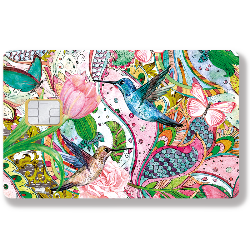 Sticker pour carte bancaire, Colibri