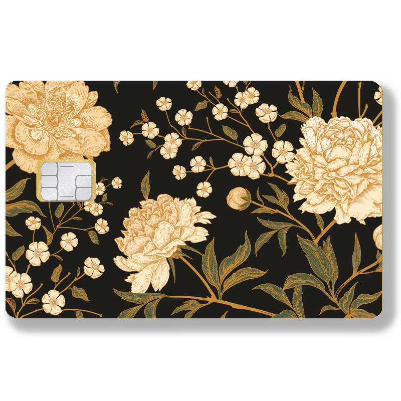 Sticker pour carte bancaire, Fleurs d\'or