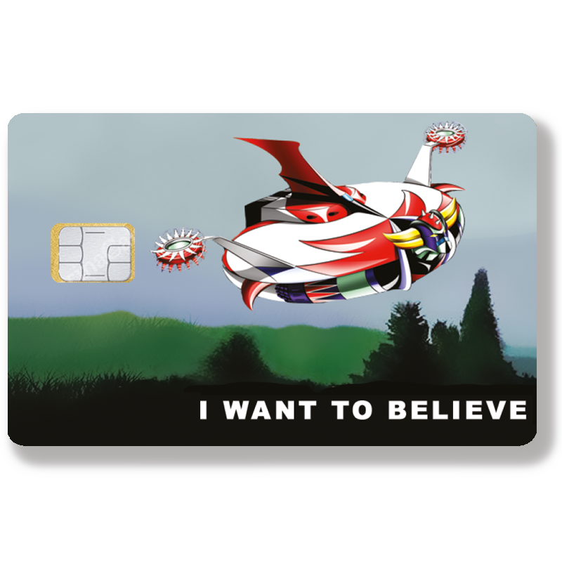 Sticker pour carte bancaire, I want to believe