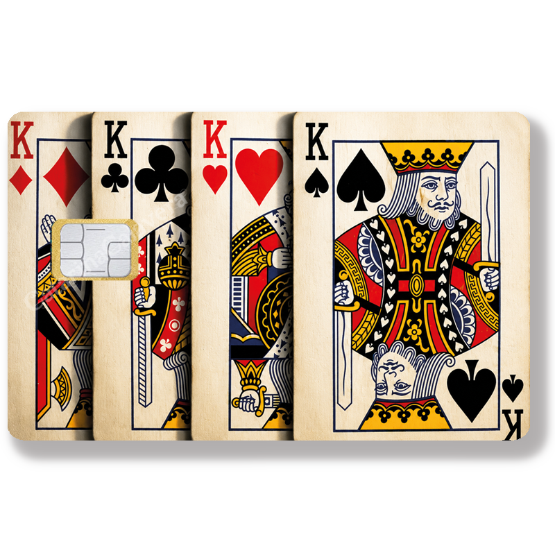 Sticker pour carte bancaire,  4 rois