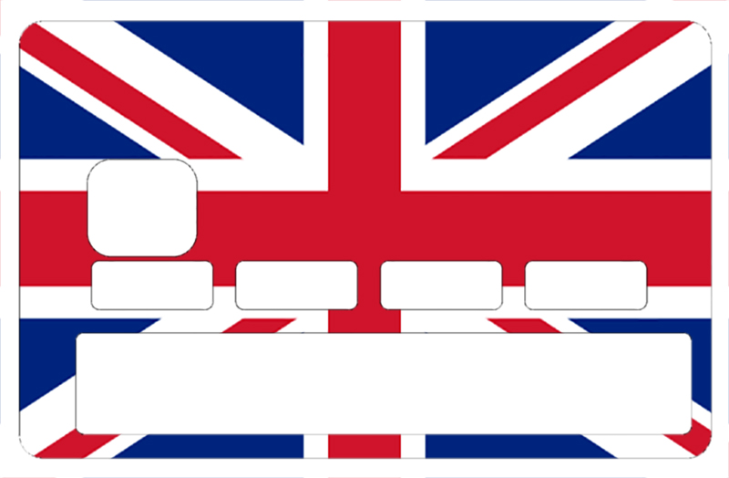 Sticker pour carte bancaire, drapeau Anglais, Union Jack