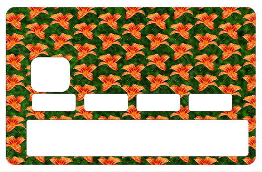 Sticker pour carte bancaire, Fleurs orange