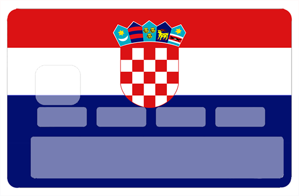 Sticker pour carte bancaire, drapeau Croatie