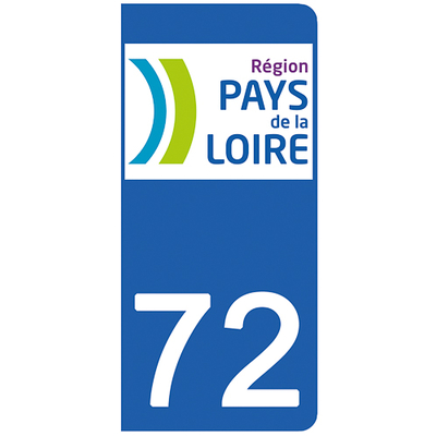 DECO-IDEES 2 Stickers pour Plaque dimmatriculation aux Rayons UV. 72 Sarthe- Stickers Garanti 1 an Stickers recouvert dun pelliculage sp/écifique pour Resister aux intemp/éries