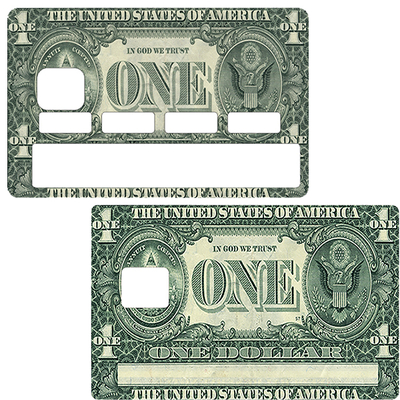 Sticker pour carte bancaire, One dollar