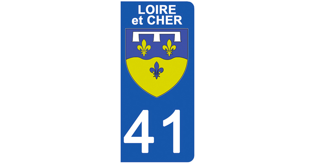 Autocollant Plaque Immatriculation Blason Département 45 Loiret Logo