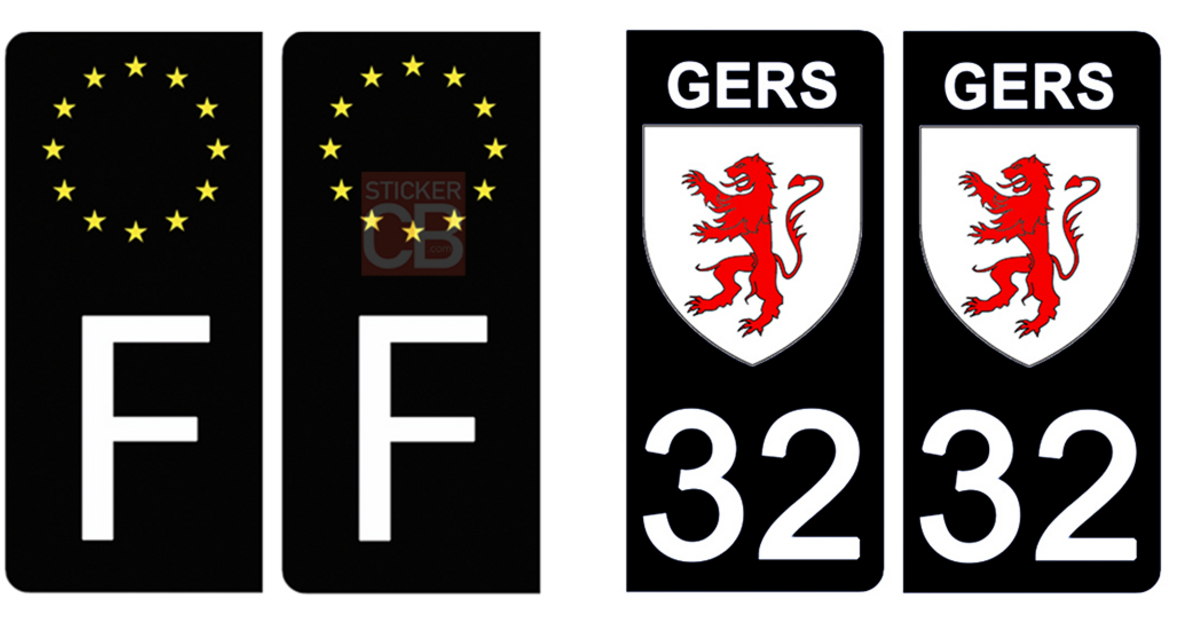 Stickers Plaque Immatriculation 43 Haute-Loire Noir - Lot De 4 - Garantis 5 Ans - Fabriqués En France